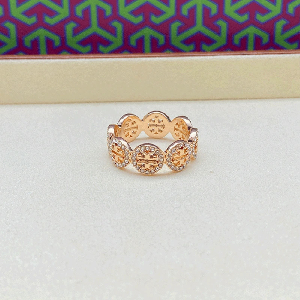 Tory Burch Rhinestone Letter Ring - Picture 4 of 8